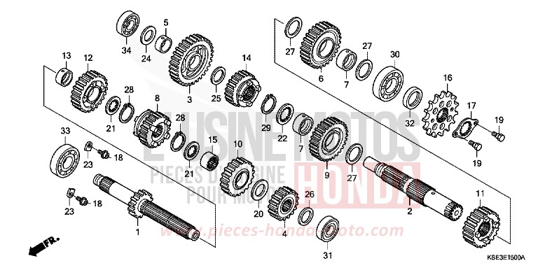 TRANSMISSION for CRF150R "Big wheels" EXTREME RED (R292) from 2008